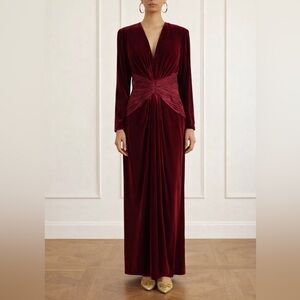 Michael Casey Couture Silk Velvet Neiman Marcus gown Dress Red